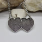 Two Overlapping Heart Fingerprints Necklace