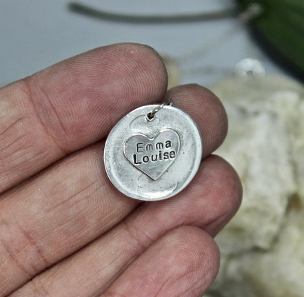 Two Hand Prints Charm in Sterling Silver
