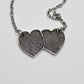 Two Overlapping Heart Fingerprints Necklace