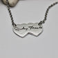 Two Overlapping Heart Fingerprints Necklace