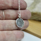 Fingerprint Necklace with Textured Bail in Sterling Silver