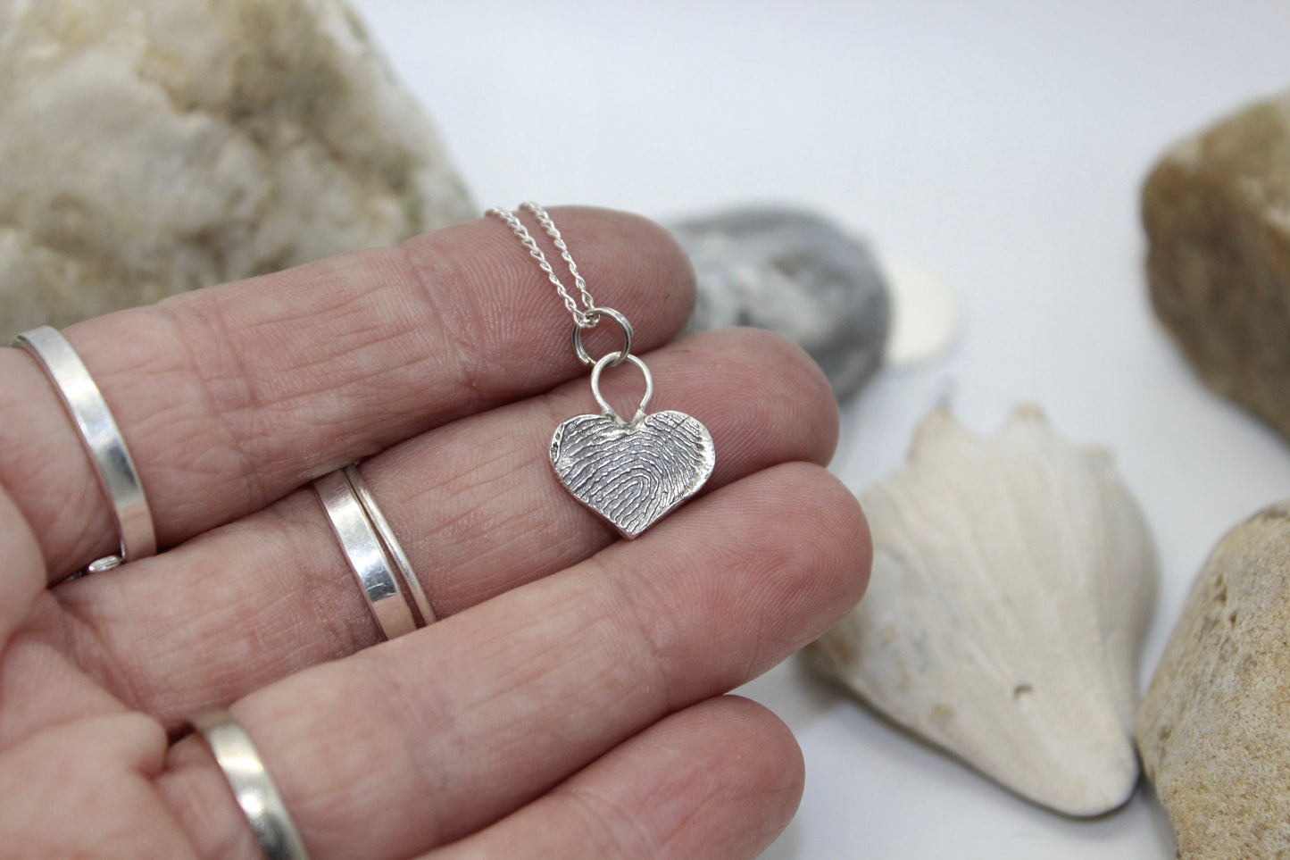 Small Heart Fingerprint Necklace