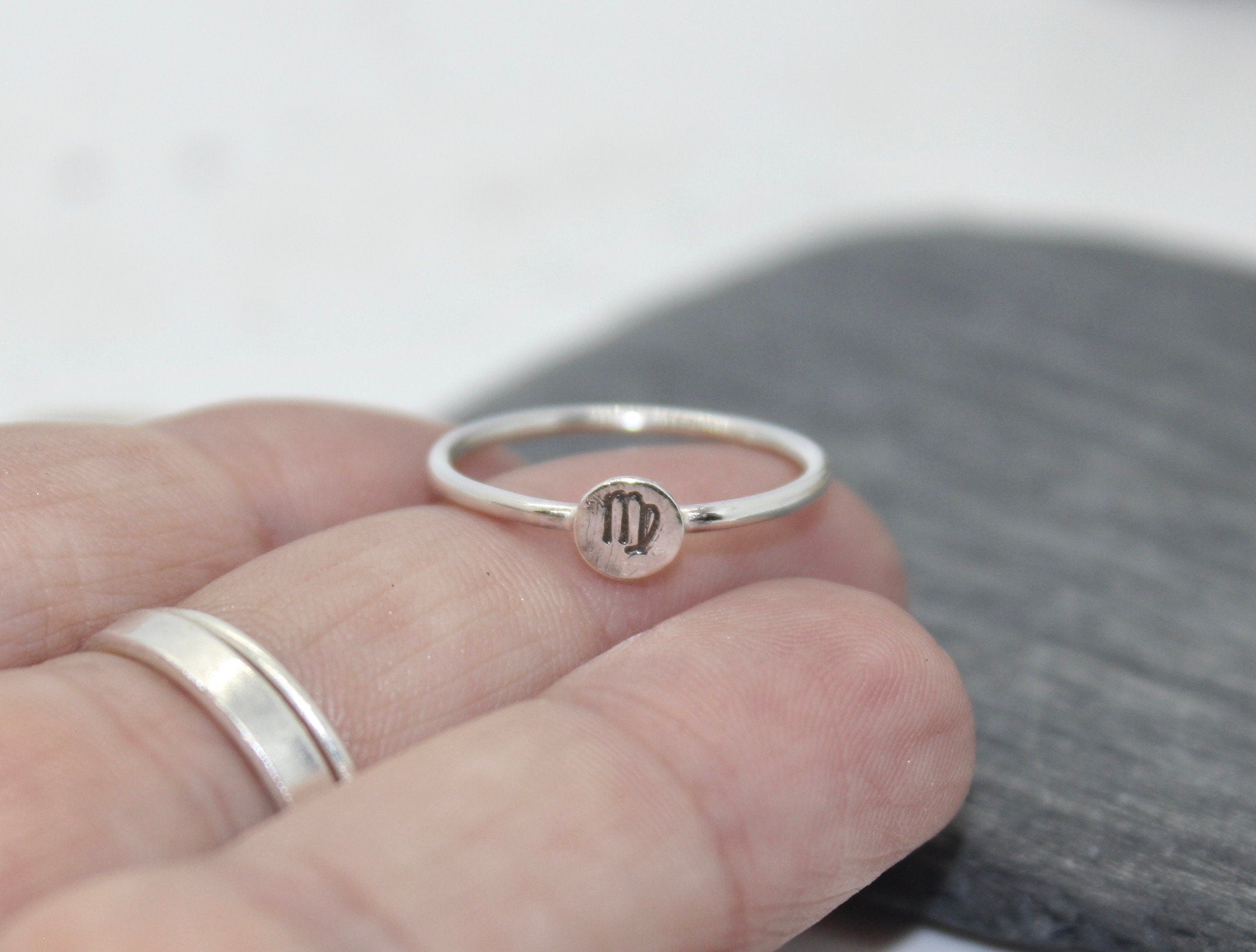 Zodiac Sign Ring in Sterling Silver