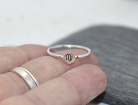 Zodiac Sign Ring in Sterling Silver
