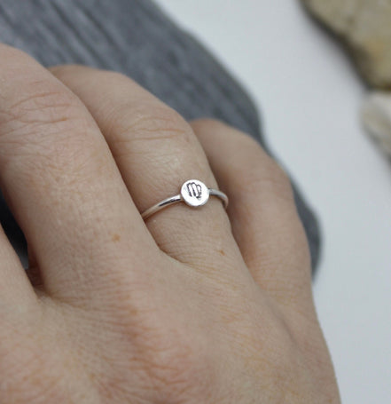 Zodiac Sign Ring in Sterling Silver