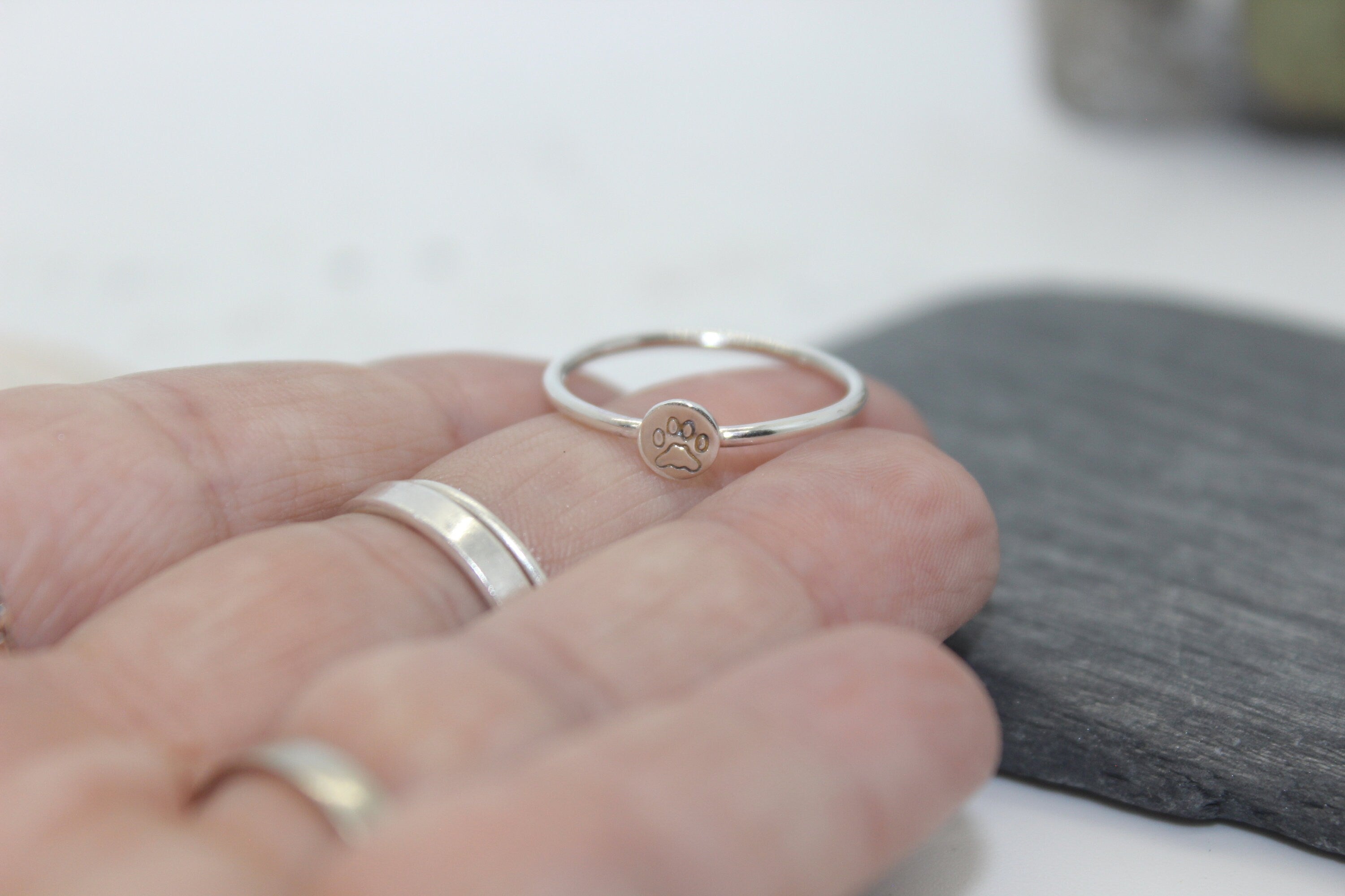 Paw Print Ring in Sterling Silver