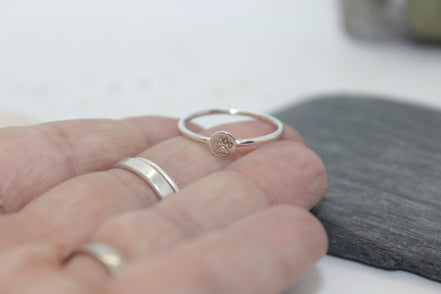 Paw Print Ring in Sterling Silver
