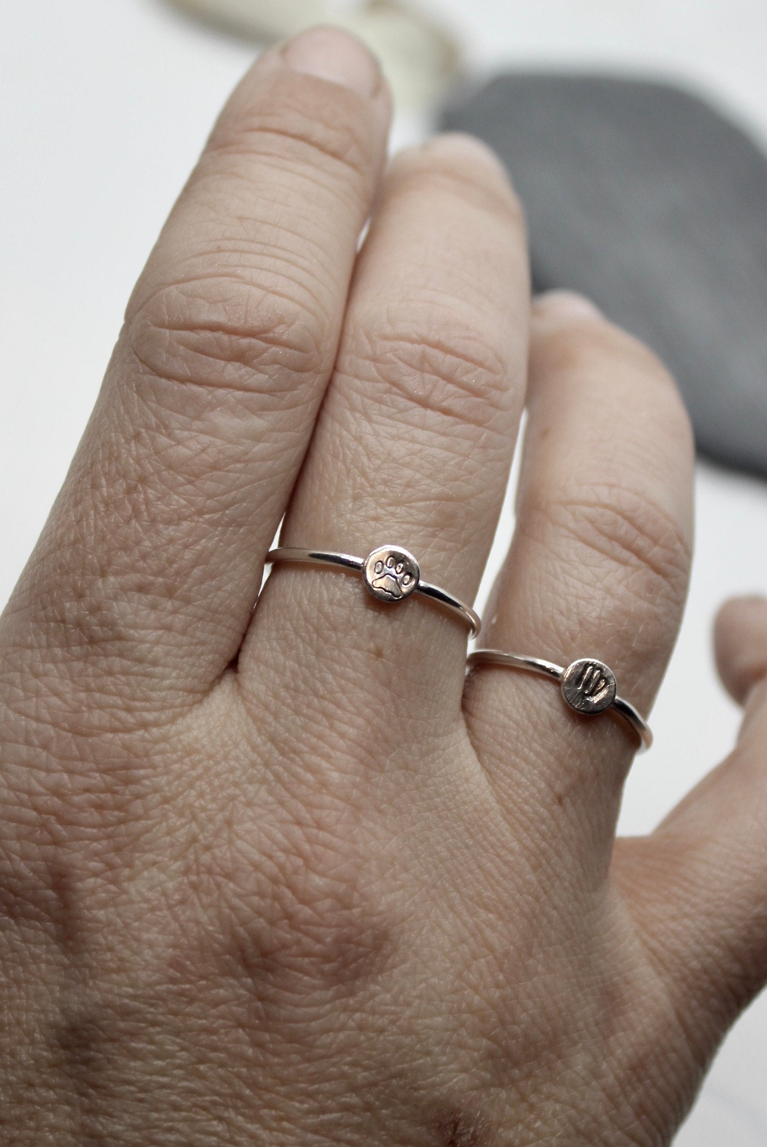 Paw Print Ring in Sterling Silver