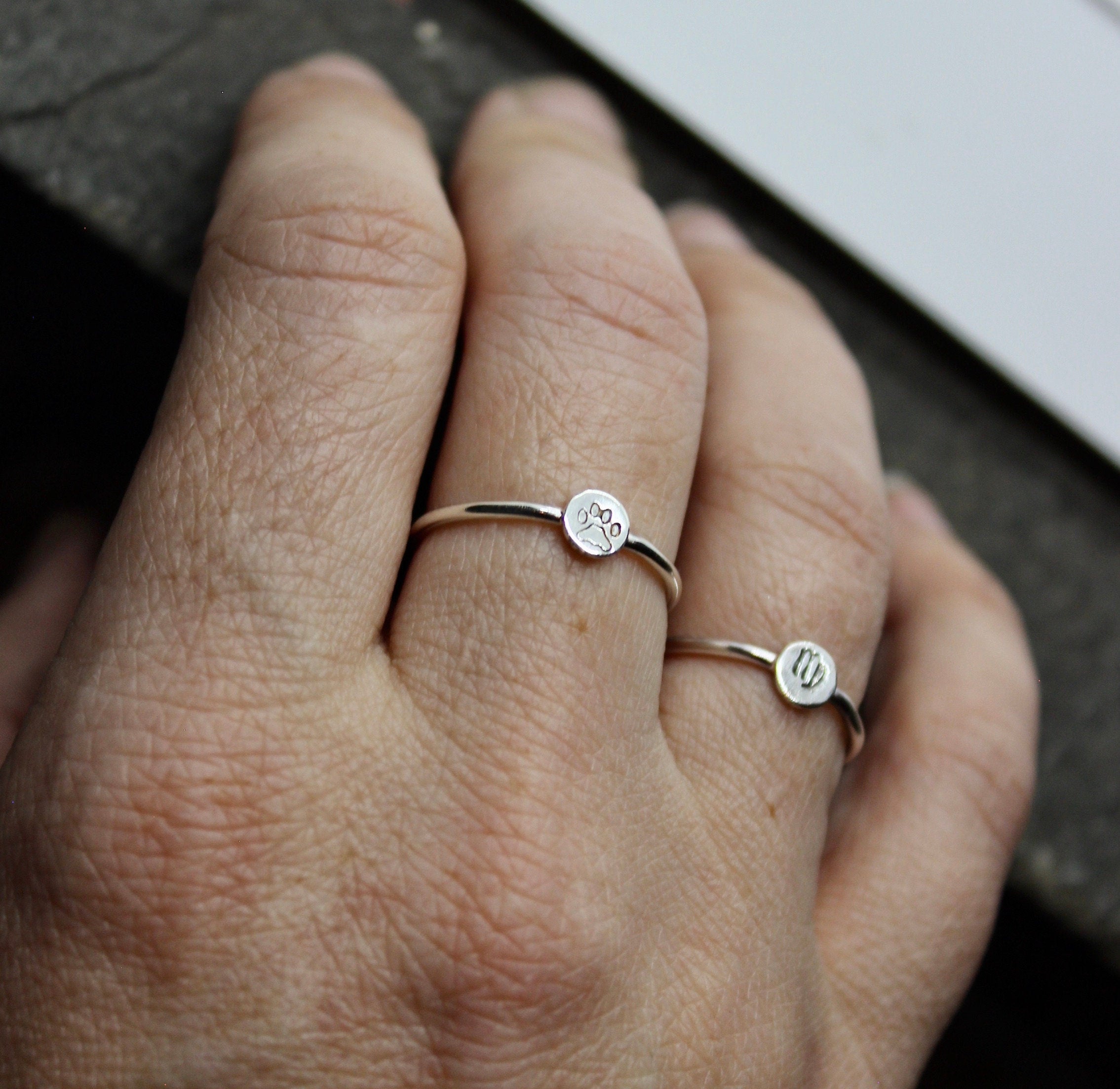 Paw Print Ring in Sterling Silver