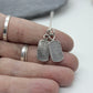 Small Sterling Silver Fingerprint Charm in Dog Tag Shape
