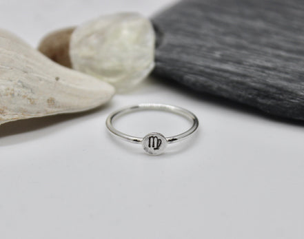 Zodiac Sign Ring in Sterling Silver