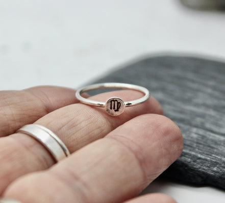 Zodiac Sign Ring in Sterling Silver
