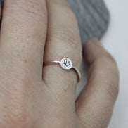 Zodiac Sign Ring in Sterling Silver