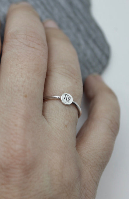 Zodiac Sign Ring in Sterling Silver