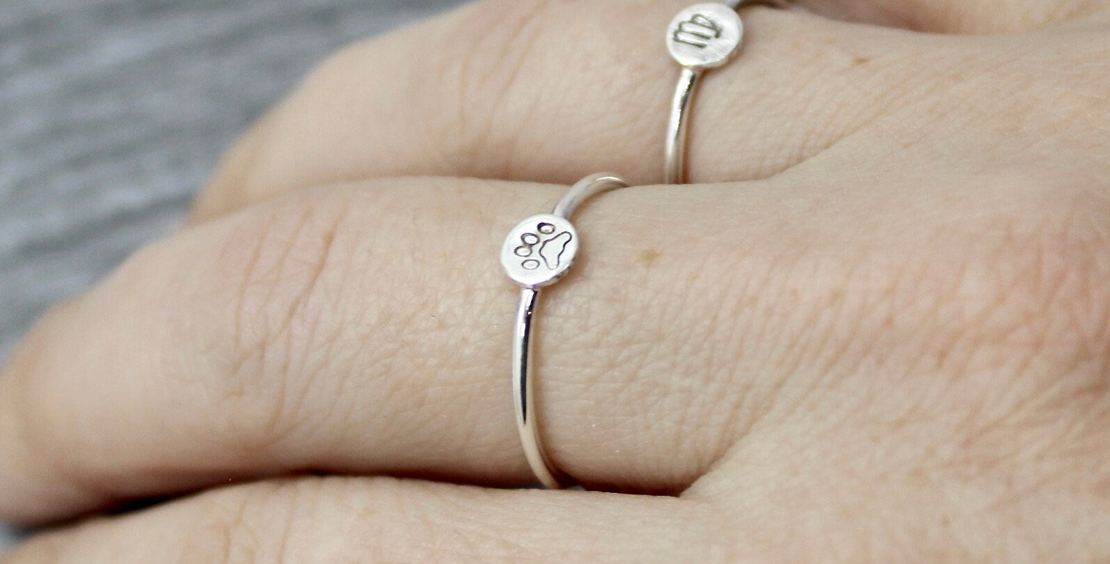 Paw Print Ring in Sterling Silver