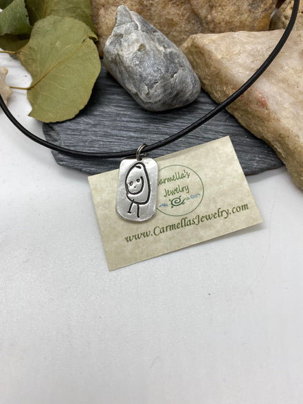 Artwork Charm Necklace, Your Child's Drawing