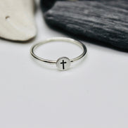 Cross Ring in Sterling Silver