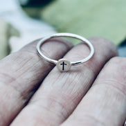 Cross Ring in Sterling Silver