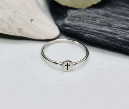 Cross Ring in Sterling Silver