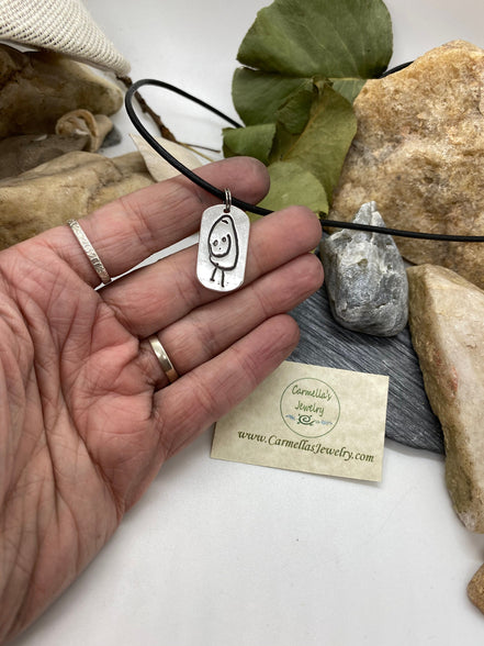 Artwork Charm Necklace, Your Child's Drawing