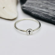 Cross Ring in Sterling Silver