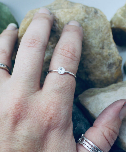 Cross Ring in Sterling Silver