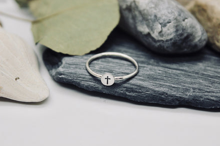 Cross Ring in Sterling Silver