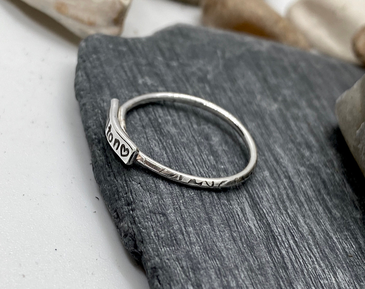 Sterling Silver Stackable Name Rings