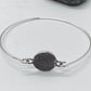 Fingerprint Bangle Bracelet in Solid Sterling Silver