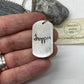 Fingerprint Dog Tag Charm in Solid Sterling Silver
