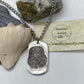 Fingerprint Dog Tag Charm in Solid Sterling Silver