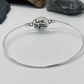 Fingerprint Bangle Bracelet in Solid Sterling Silver