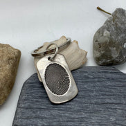 Fingerprint Keychain Dog Tag Shape
