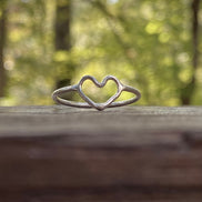 Open Heart Ring, Sterling Silver Heart Ring