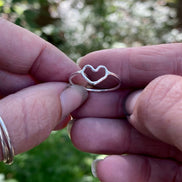 Open Heart Ring, Sterling Silver Heart Ring