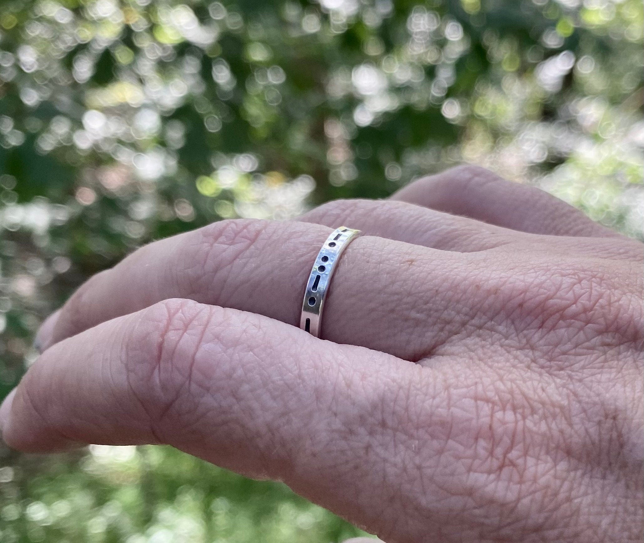 Adjustable Morse Code in Sterling Silver, You Customize up to 20 Dots & Dashes