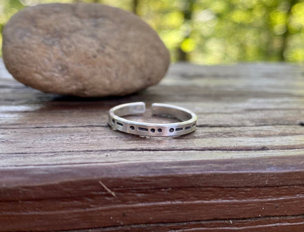 Adjustable Morse Code in Sterling Silver, You Customize up to 20 Dots & Dashes