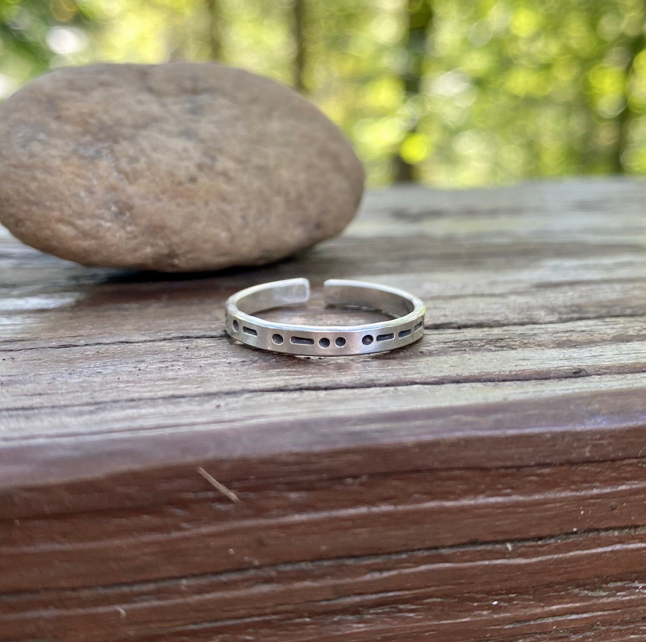 Adjustable Morse Code in Sterling Silver, You Customize up to 20 Dots & Dashes