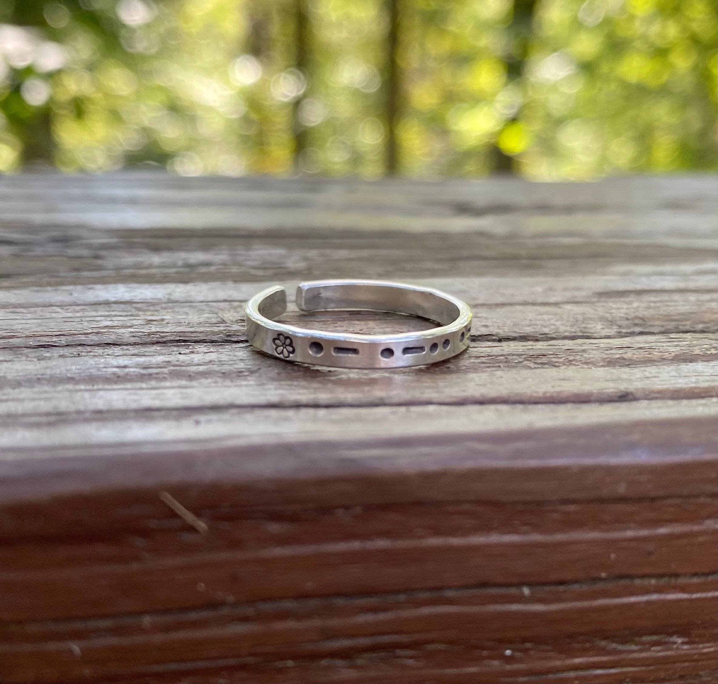 Adjustable Morse Code in Sterling Silver, You Customize up to 20 Dots & Dashes