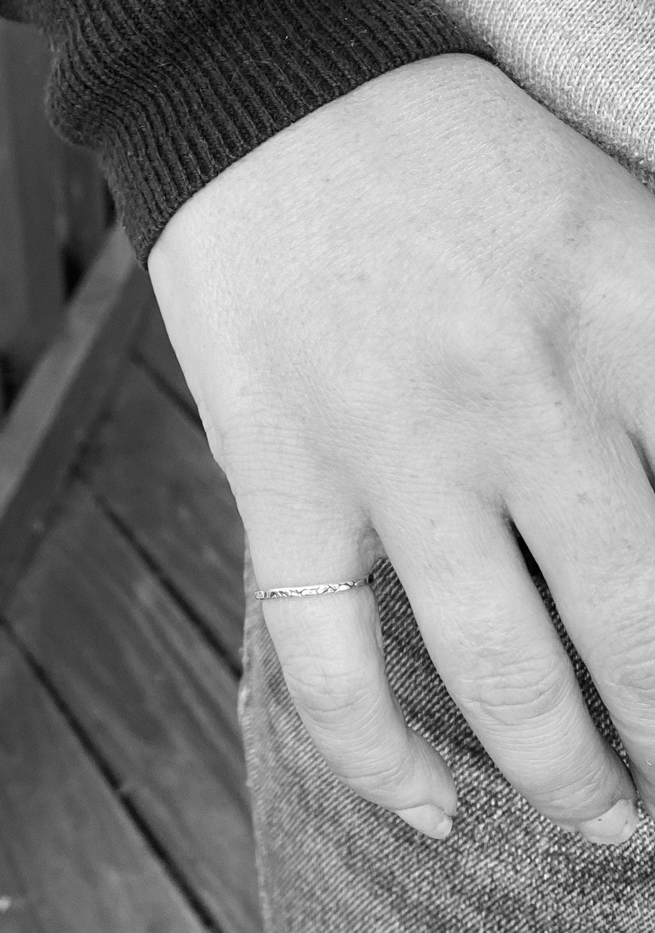 Sterling Silver Textured Stacking Ring
