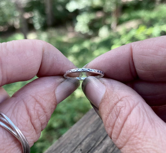 Sterling Silver Textured Stacking Ring