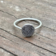 Small Fingerprint Ring in Solid Sterling Silver