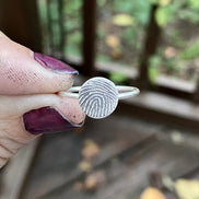 Small Fingerprint Ring in Solid Sterling Silver