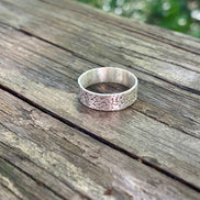 Textured Sterling Silver Wide Ring Band