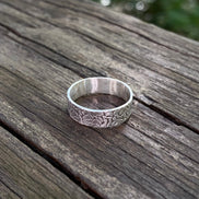 Textured Sterling Silver Wide Ring Band