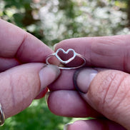 Open Heart Ring, Sterling Silver Heart Ring