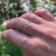 Open Heart Ring, Sterling Silver Heart Ring
