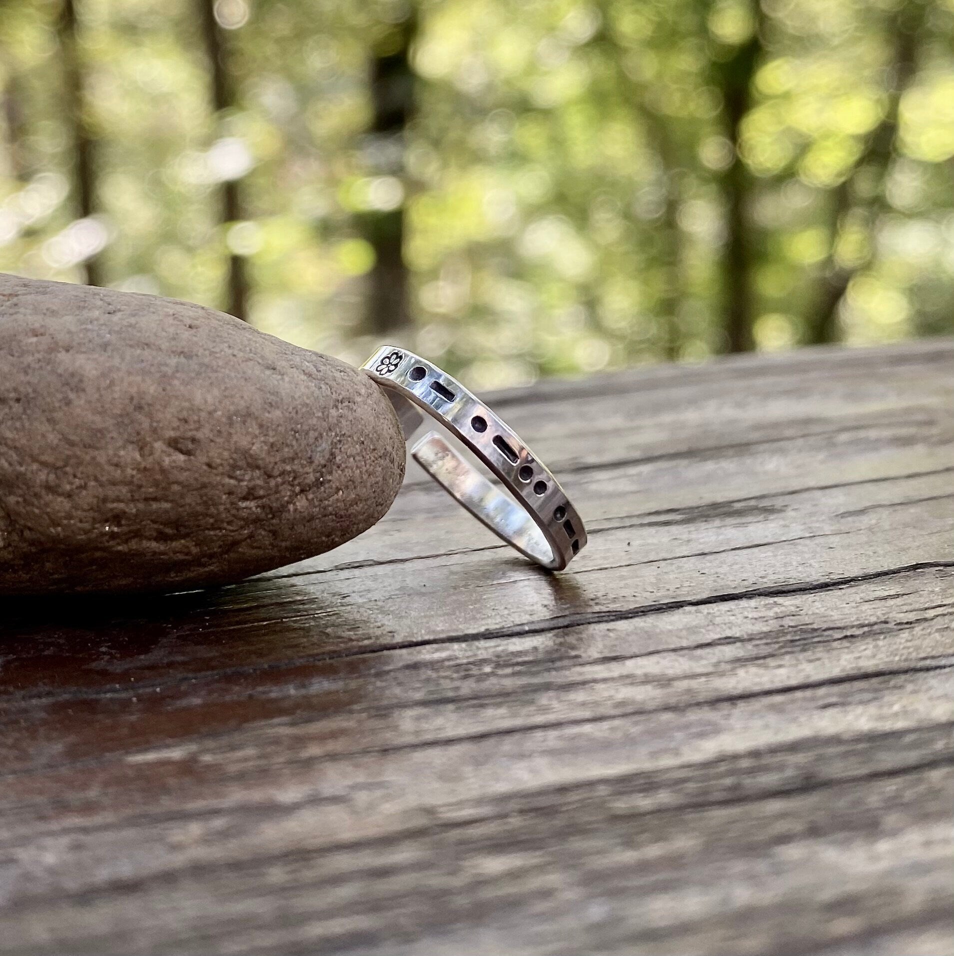 Adjustable Morse Code in Sterling Silver, You Customize up to 20 Dots & Dashes