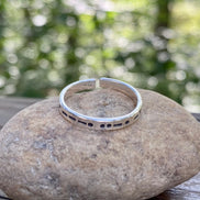 Adjustable Morse Code in Sterling Silver, You Customize up to 20 Dots & Dashes