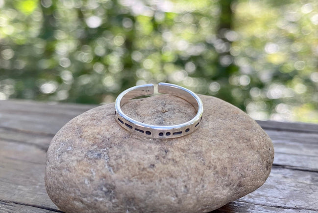 Adjustable Morse Code in Sterling Silver, You Customize up to 20 Dots & Dashes